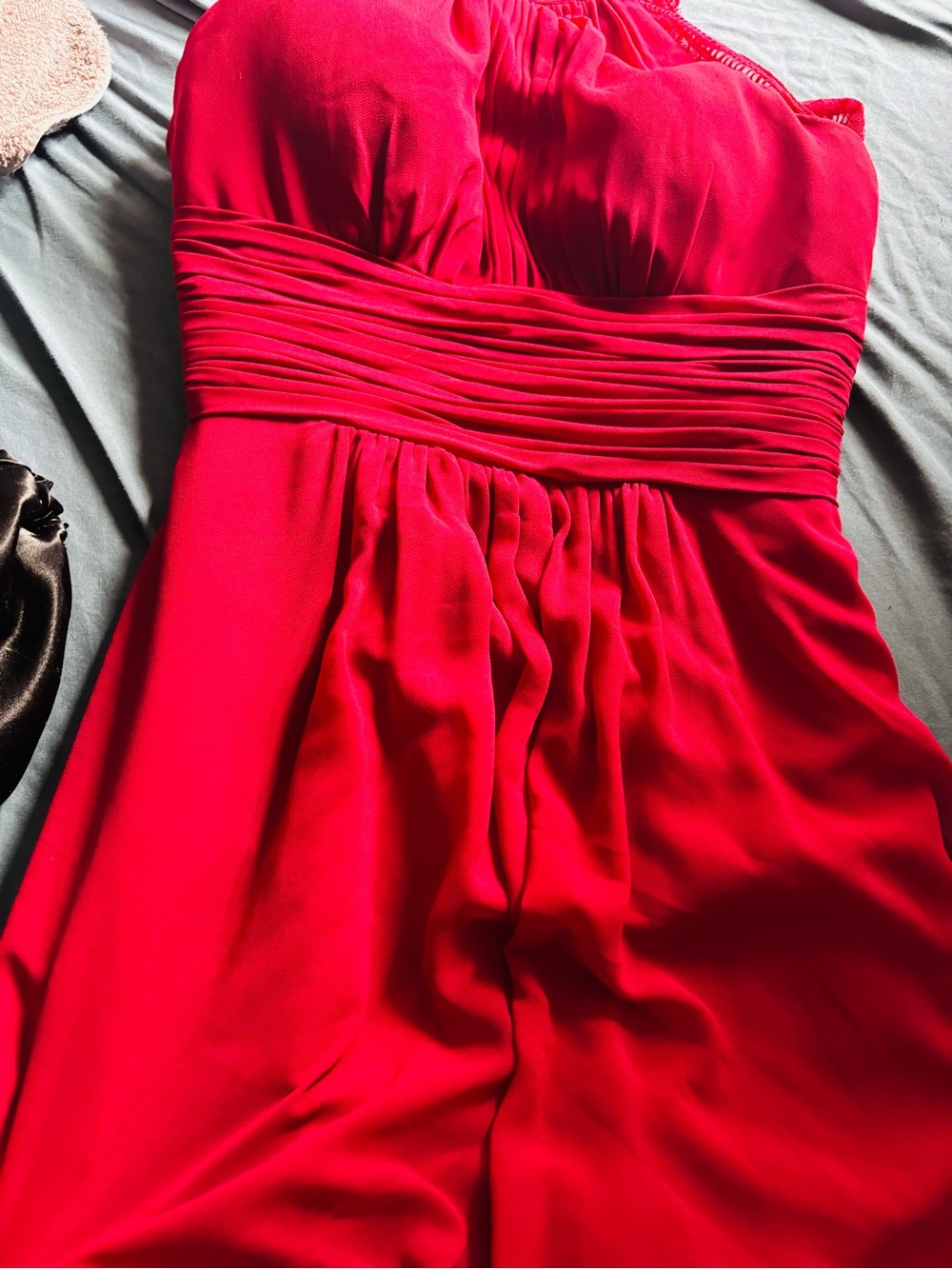 Azazie Strapless Hot Pink Empire Gown